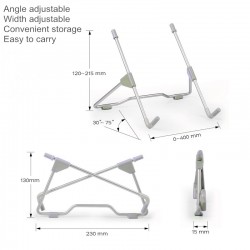 Dobrável - ajustável - suporte para laptop - liga de alumínio