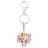Acrylic Halloween skull with flowers - keychainKeyrings