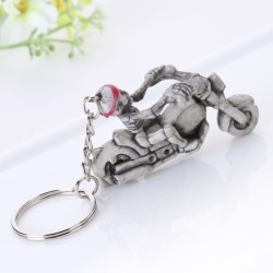 Skeleton on motorbike - keychainKeyrings