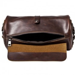 Bolsa de ombro moderna em couro - formato cilíndrico