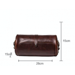 Trendy shoulder leather bag - cylindrical shapeBags