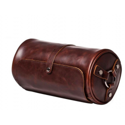 Bolsa de ombro moderna em couro - formato cilíndrico