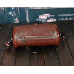 Bolsa de ombro moderna em couro - formato cilíndrico