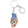 Caveira de Halloween com chapéu - chaveiro acrílico