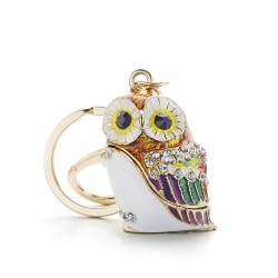 Keychain with owl - crystal / enamel glazingKeyrings