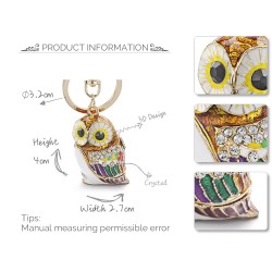Keychain with owl - crystal / enamel glazingKeyrings