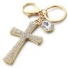Luxuoso chaveiro - cruz de cristal cheia