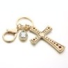 Luxuoso chaveiro - cruz de cristal cheia