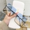 Óculos de sol quadrados superdimensionados na moda - retrô grande sem aro