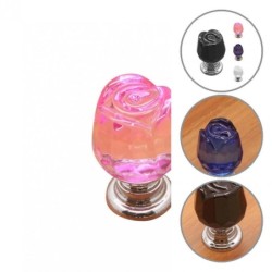 Puxadores de móveis de luxo - forma de rosa de cristal de vidro
