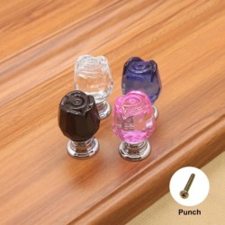 Puxadores de móveis de luxo - forma de rosa de cristal de vidro
