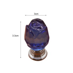 Puxadores de móveis de luxo - forma de rosa de cristal de vidro