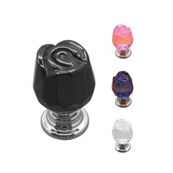 Puxadores de móveis de luxo - forma de rosa de cristal de vidro