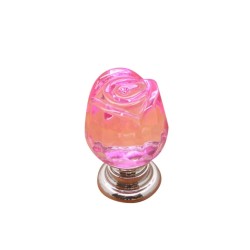 Puxadores de móveis de luxo - forma de rosa de cristal de vidro