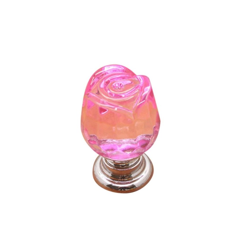 Puxadores de móveis de luxo - forma de rosa de cristal de vidro