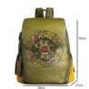 Women's retro backpack - floral embossing - genuine leather - large capacityBackpacks