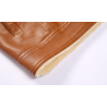 Jaqueta de inverno de couro com lã e zíper - slim