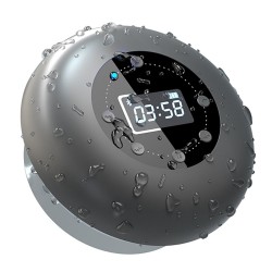 Bluetooth - sem fio - portátil - alto-falante de chuveiro - à prova d'água - com microfone - FM - display LCD