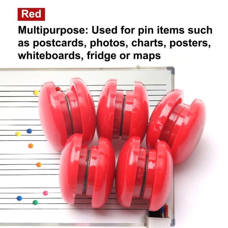 Colorful magnetic buttons - paper / whiteboard holders - pins - fridge magnets - 20mm - 10 piecesMagnets