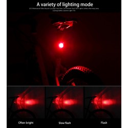 Lâmpada de bicicleta LED - luz de aviso de segurança - à prova d'água