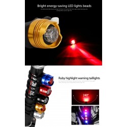 Lâmpada de bicicleta LED - luz de aviso de segurança - à prova d'água