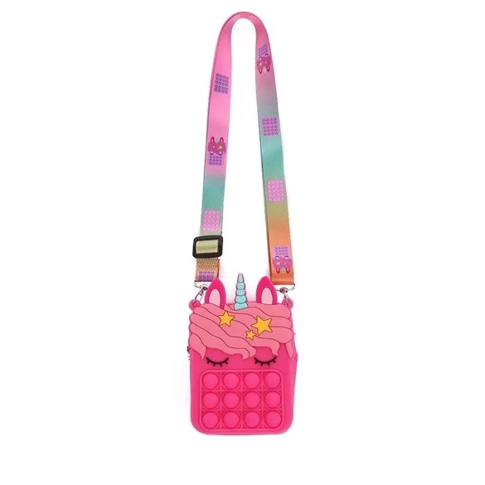 Push bubble shoulder bag - silicone small purse - unicornBags