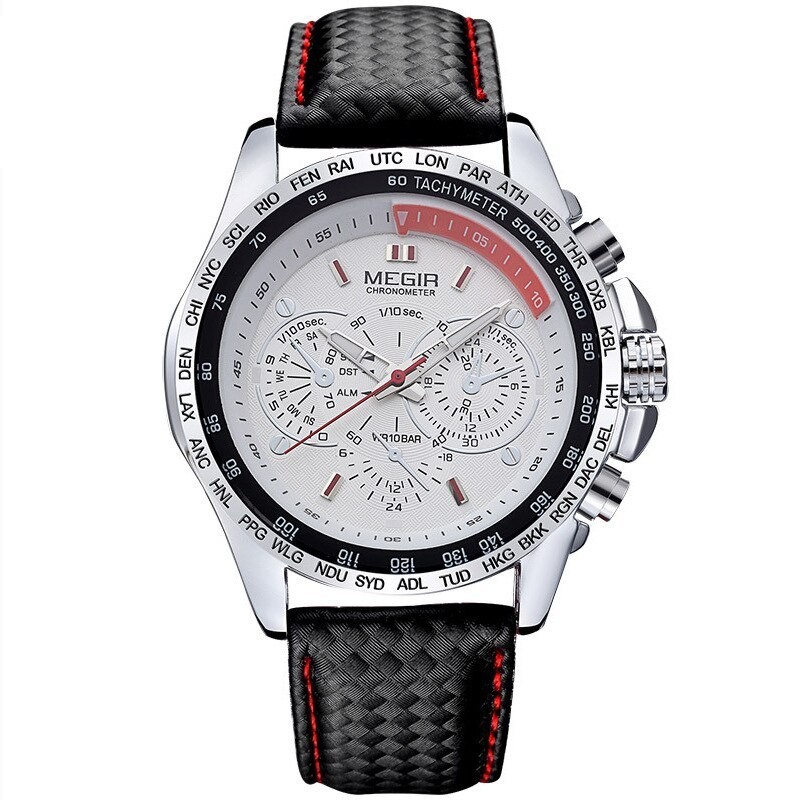 Relógio masculino da moda - Quartzo - impermeável - pulseira de couro