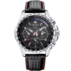 Relógio masculino da moda - Quartzo - impermeável - pulseira de couro