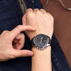 Relógio masculino da moda - Quartzo - impermeável - pulseira de couro