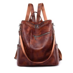 Bolsa de ombro vintage multifuncional - mochila de couro - impermeável