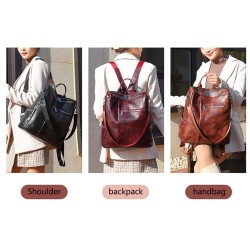 Bolsa de ombro vintage multifuncional - mochila de couro - impermeável