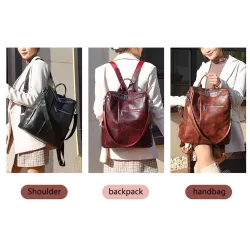 Multifunction vintage shoulder bag - leather backpack - waterproofBackpacks