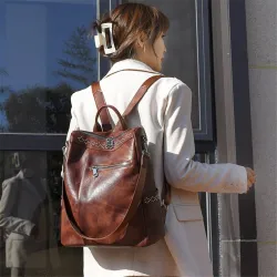 Multifunction vintage shoulder bag - leather backpack - waterproofBackpacks