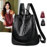 Mochila vintage na moda - bolsa de couro de ombro multifuncional - padrão de pele de cobra