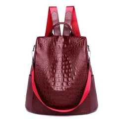 Mochila vintage na moda - bolsa de couro de ombro multifuncional - padrão de pele de cobra