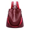 Mochila vintage na moda - bolsa de couro de ombro multifuncional - padrão de pele de cobra
