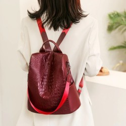 Mochila vintage na moda - bolsa de couro de ombro multifuncional - padrão de pele de cobra