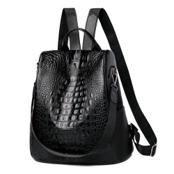 Mochila vintage na moda - bolsa de couro de ombro multifuncional - padrão de pele de cobra