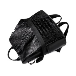 Mochila vintage na moda - bolsa de couro de ombro multifuncional - padrão de pele de cobra
