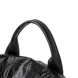Mochila vintage na moda - bolsa de couro de ombro multifuncional - padrão de pele de cobra