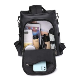 Mochila vintage na moda - bolsa de couro de ombro multifuncional - padrão de pele de cobra