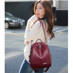 Multifunctional backpack - fashionable shoulder leather bagBackpacks