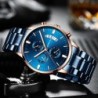 CRRJU - relógio azul luxuoso - Quartzo - aço inoxidável - à prova d'água