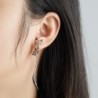 Elegant drop earrings - little fox - black enamel - silver - gold - rose golEarrings