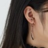 Elegant drop earrings - little fox - black enamel - silver - gold - rose golEarrings