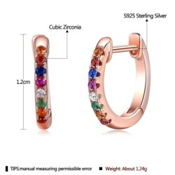 Brincos de argola pequenos elegantes - com zircônias cúbicas - prata de lei 925