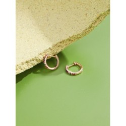 Brincos de argola pequenos elegantes - com zircônias cúbicas - prata de lei 925