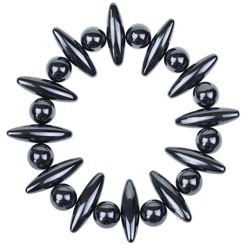 Terapia magnética - ímãs ovais / em forma de bolas - ferrite verde-oliva - 24 peças