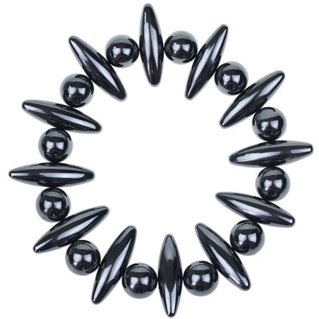 Terapia magnética - ímãs ovais / em forma de bolas - ferrite verde-oliva - 24 peças