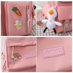 Mochila - estojo - bolsa de ombro - bolsa - com chaveiro com pingente de animal - conjunto de 4 peças
